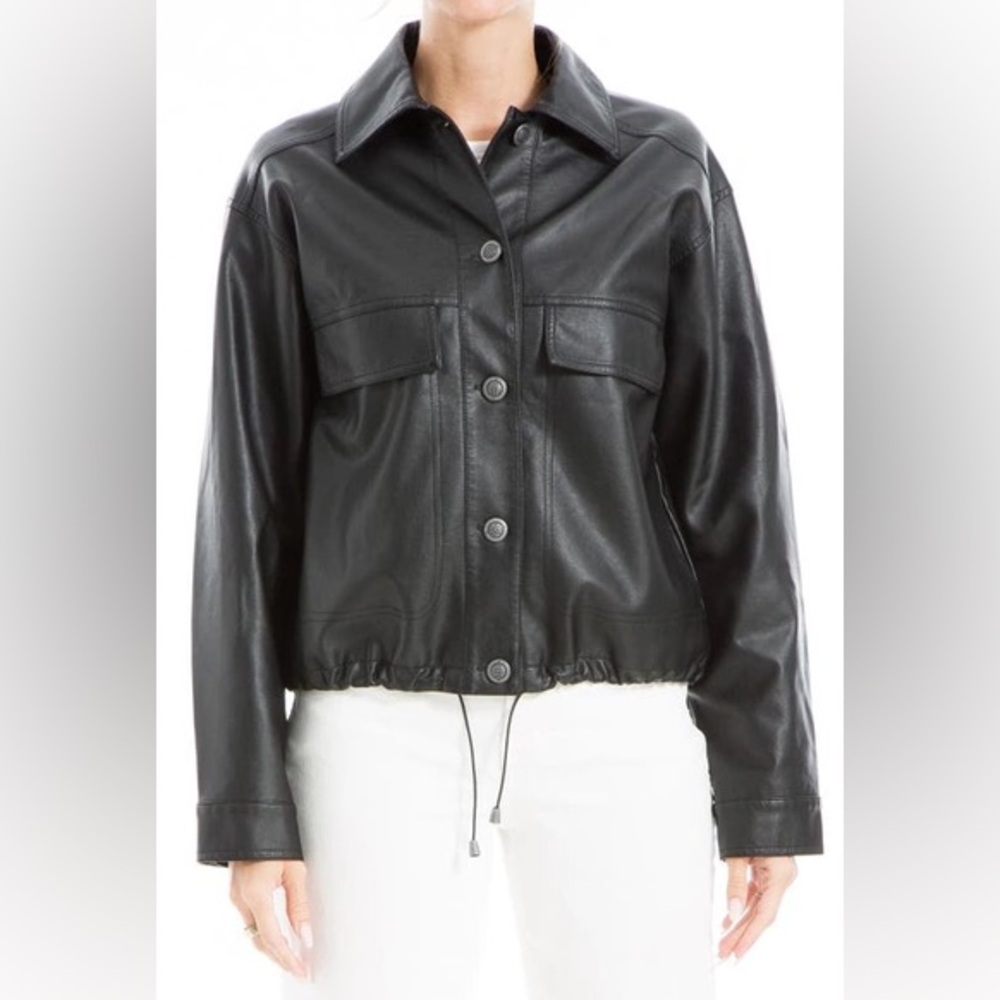 Faux Leather Crop Jacket